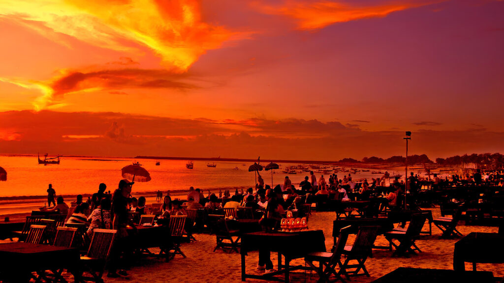 sunset at jimbaran bay