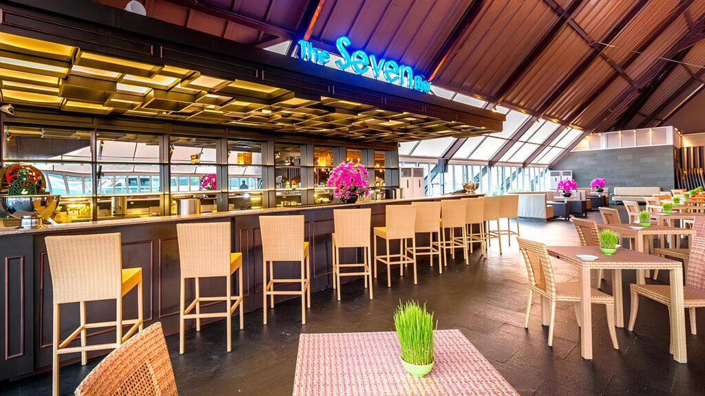 The Seven Rooftop Bar for Relax after traveling with Beach front view