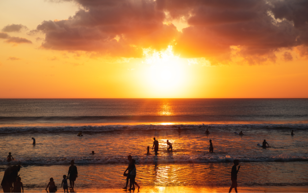 Sunset in kuta beach