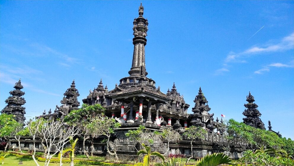 Temple in denpasar on sunny day